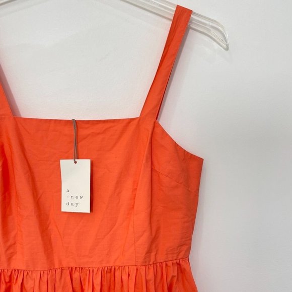 A New Day Womens Dress XXL Midi Tank Top Orange Sleeveless A-Line Sundress New - Picture 2 of 8